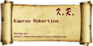 Kapros Robertina névjegykártya